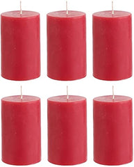 PILLAR CANDLES | BURNING TIME 30 HOURS | PERFECT FOR VALENTINE CANDLES SET OF 6