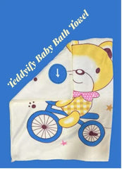 Teddyify Soft Cotton Baby Bath Towel 250 Gsm | Infants, New Born Babies Towel High Absorbent, Soft Cotton Premium Washcloth (Multicolor)