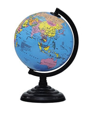 Globe With A.B.S Polymer Moulded Arc & Base, 5 Inch, 12.8 Cm Diameter & 7.9 Inch, 20 Cm Height | Rotating World, Laminated Globe Surface With Time Scales, Pack Of 1