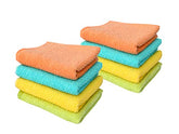 Cluze Cotton Medium Size Hand Towel 1200 Gsm | Towel For Wash Basin High Absorbent Hand Towels (Multicolor) - 8 Pcs