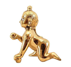Ashtadhatu Laddu Gopal Idol, Bal Gopal, Thakur Ji, Gold, Brass, Idol - Size No.1, Laddoo Gopal Janmashtami Special For Home Temple, Metal Kanha Ji, Religious, Occasion & ?Festival Statue