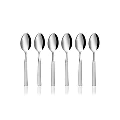 Stainless Steel Jewel Cutlery Set Of 6 Pieces, Silver | Jewel Tea Spoon Set - Easy To Clean & Dishwasher Safe