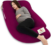 Premium Multipurpose Microfiber Pregnancy Pillow For Pregnant Women - Wine | 100% Cotton, Zippered Cover, Lightweight, Removable Wine Cover, Full Body Pillow, Soft Pillow - Pack Of 1