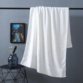 V Vantra 100% Cotton Bath Towels 500 Gsm | Soft, Highly Absorbent, Quick Dry & Anti Microbial Large Size Bath Towel (White)