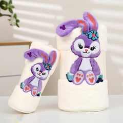 Homecloud Super Soft Rabbit Bath Towel With Hand Towel 700 Gsm | 3x Softer Than Cotton Towels A Gift For Baby Shower | Set Of 2 (Beige)