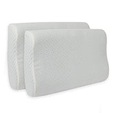 Memory Foam Pillow For Sleeping, Cool Gel Cervical Contour Orthopedic Bed Pillow | White Pillow, For Neck Shoulder Back Pain Relief, Washable Cover, Comfortable Pillows - Pack Of 2