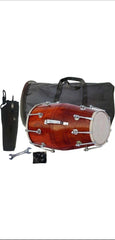 Wooden Musical Dholak Instrument Drum With Nuts, Bolts, Carry Bag Kit - Brown | Perfectly Symmetric Round Dholak - Dholak For Festival, Wedding, Satsang | Very Easy To Tune