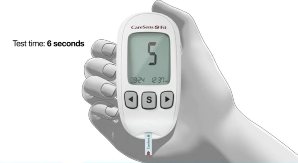CareSens S Fit Blood Glucose Monitoring System With Enhanced Accuracy & Precision, Combo Offer 10s Test Strips In Side Kit+50s Test Strips (Total 60 Test Strips)+100 Blood Lancet CareSens S Fit Blood Glucose Monitoring System With Enhanced Accuracy & Precision, Combo Offer 10s Test Strips In Side Kit+50s Test Strips (Total 60 Test Strips)+100 Blood Lancet