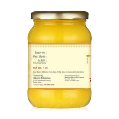 Pure Shudh Desi Ghee By Gayatari Nand | Natural & Healthy Vedic Bilona Method Desi Ghee Good For Brain Health | (1 Litre) 33.8 Ounce | Jar Pack