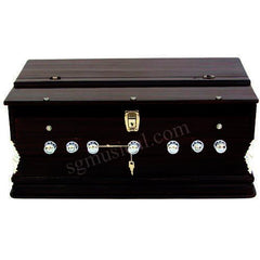 Musical Instrument Harmonium With Keyboard Cover With Lock - 39 Keys, 3 1/4 Octave, 7 Stopper (5 Stops 2 Drones), Two Reeds (Bass+ Male) | Two Side Carry Handles, Jaali Frame On Keys
