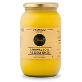 Organic Sahiwal Cow A2 Desi Ghee By Shahji | High In Protein Fiber & Nutrients Healthy Desi Ghee For Improves Digestion | (1 Litr) 33.8 Ounce | Jar Pack