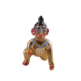 Laddoo Gopal God Idol, Bal Krishna, Kanha Ji Statue, Brass, Multicolor - 8 Cm, For Gifting & Worship, Religious, Home Décor, Baby Krishna Idol, Lord Krishna Statue