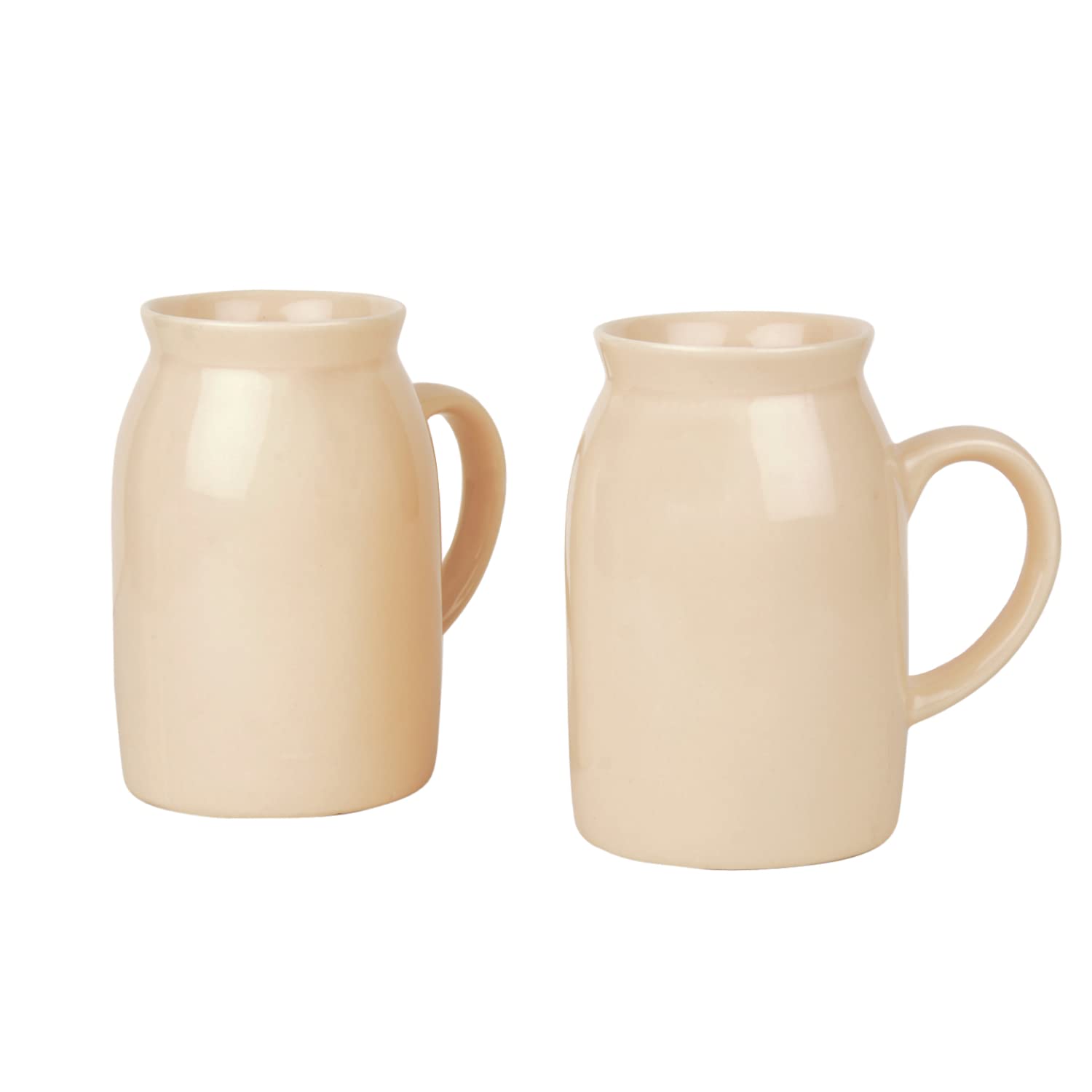 Hand Painted Ceramic Mason Jar Mugs Set Of 2 - Peach, 500ml Each | Cold Coffee Mugs - Smoothie Mugs - Bottle Mugs Hand Painted Ceramic Mason Jar Mugs Set Of 2 - Peach, 500ml Each | Cold Coffee Mugs - Smoothie Mugs - Bottle Mugs