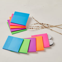 7 Colors Transparent Memo Sticky Notes, 50 Sheets Sticky Note, Multicolor - Pack Of 7