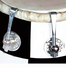 Handmade Mango Wooden 14" Baby Dholak Nut & Bold With Beautiful Check Design - Black & White Color | Goat Skin On Both Side