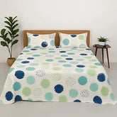 Printed Double Bed Bedsheet Set Includes 2 Pillow Covers - 90 X 100 Inches, White | Modern & Stylish Circle Print Bedsheet