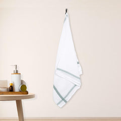 Thirsty Towel By Doctor Towels 600 Gsm | Double Cloth Cotton Bath Towel Quick Dry, Super Soft, High Absorbent | Green - Grey (Pack Of 2)