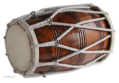 Big Size Dholak Tamil Dhol Drum With Handle - Brown | Double Headed Hand Drum, Perfectly Symmetric Round Dholak - Dholak For Festival, Wedding, Satsang | Very Easy To Tune