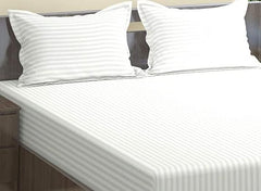 Ultra Premium 100% Pure Cotton Bedsheet For Double Bed King Size With 2 Pillow Cover | 108 X 108 Inches, White - Soft & Breathable Flat Bed Sheet Set