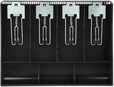 Abs Cash Tray Drawer, 4 Cash And 3 Coin Compartment, Cashier Storage Safe Box | 32.2 X 3.5 X 24.5 Cm, Colour - Black, Material - Abs Plastic