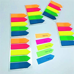 Arrow Flags Index Tab, Fluorescent Self Sticky Notes, Text Highlighter For Office - Pack Of 4