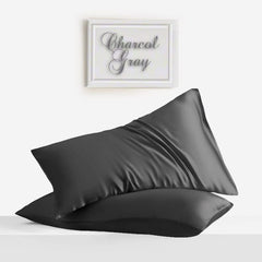 Plain Elastic Fitted King Size Bedsheet With 2 Pillow Cover - 108 X 108 Inches, Charcoal Grey | 400 Thread Count Silky Soft | Naturally Soft, Breathable, & Skin-Friendly