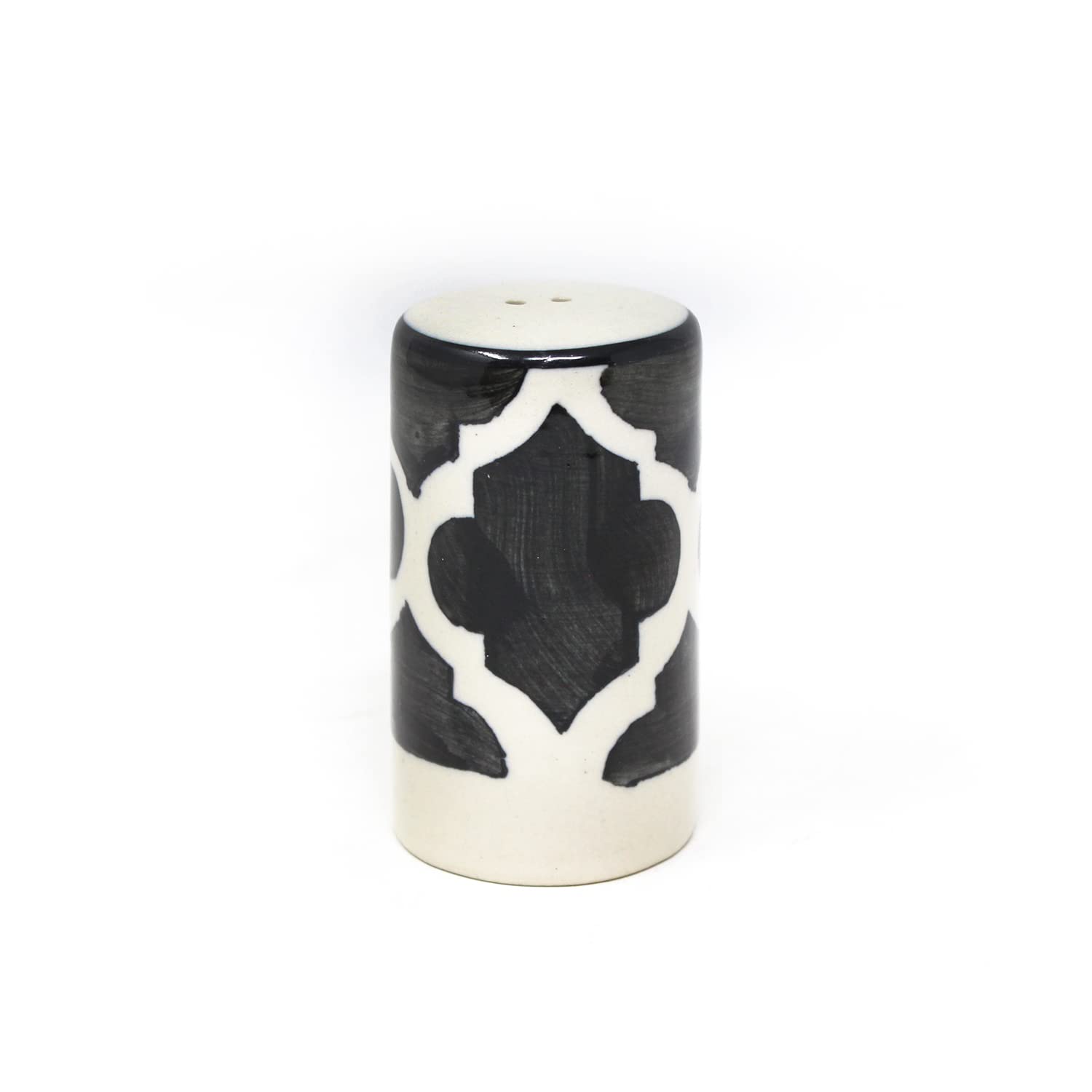 Black Moroccan Ceramic Salt & Pepper Shaker Set For Kitchen & Dining Table | 1 Salt Shaker + 1 Pepper Shaker - 2 Pieces, 80ml Each Black Moroccan Ceramic Salt & Pepper Shaker Set For Kitchen & Dining Table | 1 Salt Shaker + 1 Pepper Shaker - 2 Pieces, 80ml Each
