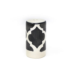 Black Moroccan Ceramic Salt & Pepper Shaker Set For Kitchen & Dining Table | 1 Salt Shaker + 1 Pepper Shaker - 2 Pieces, 80ml Each