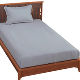 1 Plain Single Flat Bedsheet With 1 Pillow Cover - 54 X 90 Inches, Slate Blue | Breathable & Skin Friendly Bedsheet | Ideal For Hotel, Guest House, Bedroom