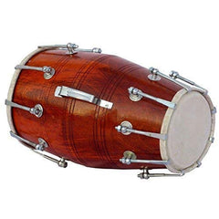 Sheesham Wood Dholak Nut & Bolt With Carry Bag - Brown | Perfectly Symmetric Round Dholak - Dholak For Festival, Wedding, Satsang | Bolt Tuned Wedding Dholki