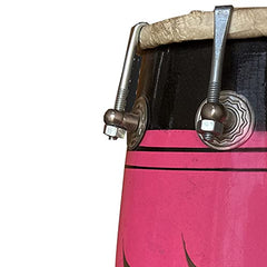 Wood Dholak Indian Folk Musical Instrument Drum Nuts N Bolt With Beautiful Design - Multicolor | Goat Skin On Both Side