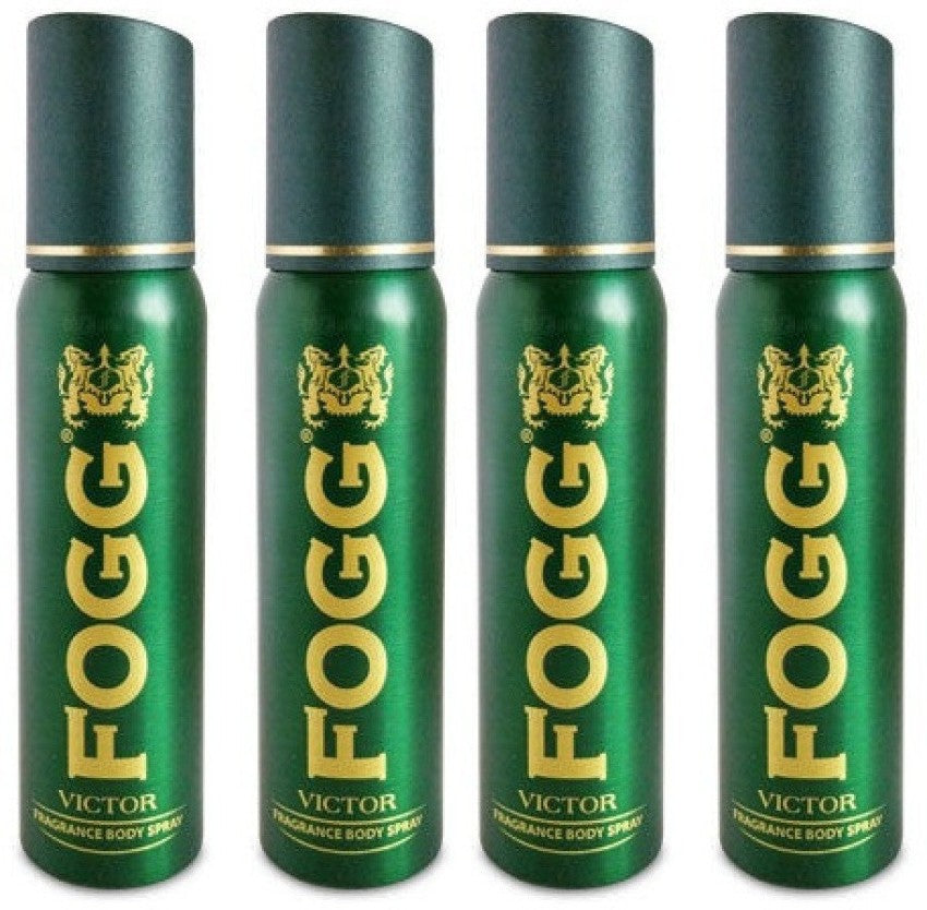 Fogg Combo Of 4 Victor Fragrance Body Spray 120ml Each 4 Fl.oz. | Long Lasting No Gas Deodorant For Men & Women