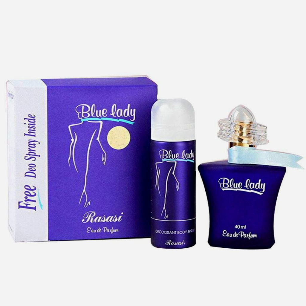 Rasasi Blue Lady Eau De Parfum 1.3 Fl.oz. + 1.6 fl.oz. With Free Deo Spray | Women Fragrance Rasasi Blue Lady Eau De Parfum 1.3 Fl.oz. + 1.6 fl.oz. With Free Deo Spray | Women Fragrance