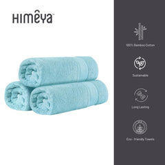 Himeya 100% Bamboo Cotton Bath Towels 500 Gsm | Bath Towel For Men/Women (3 Piece)- Ice Burst