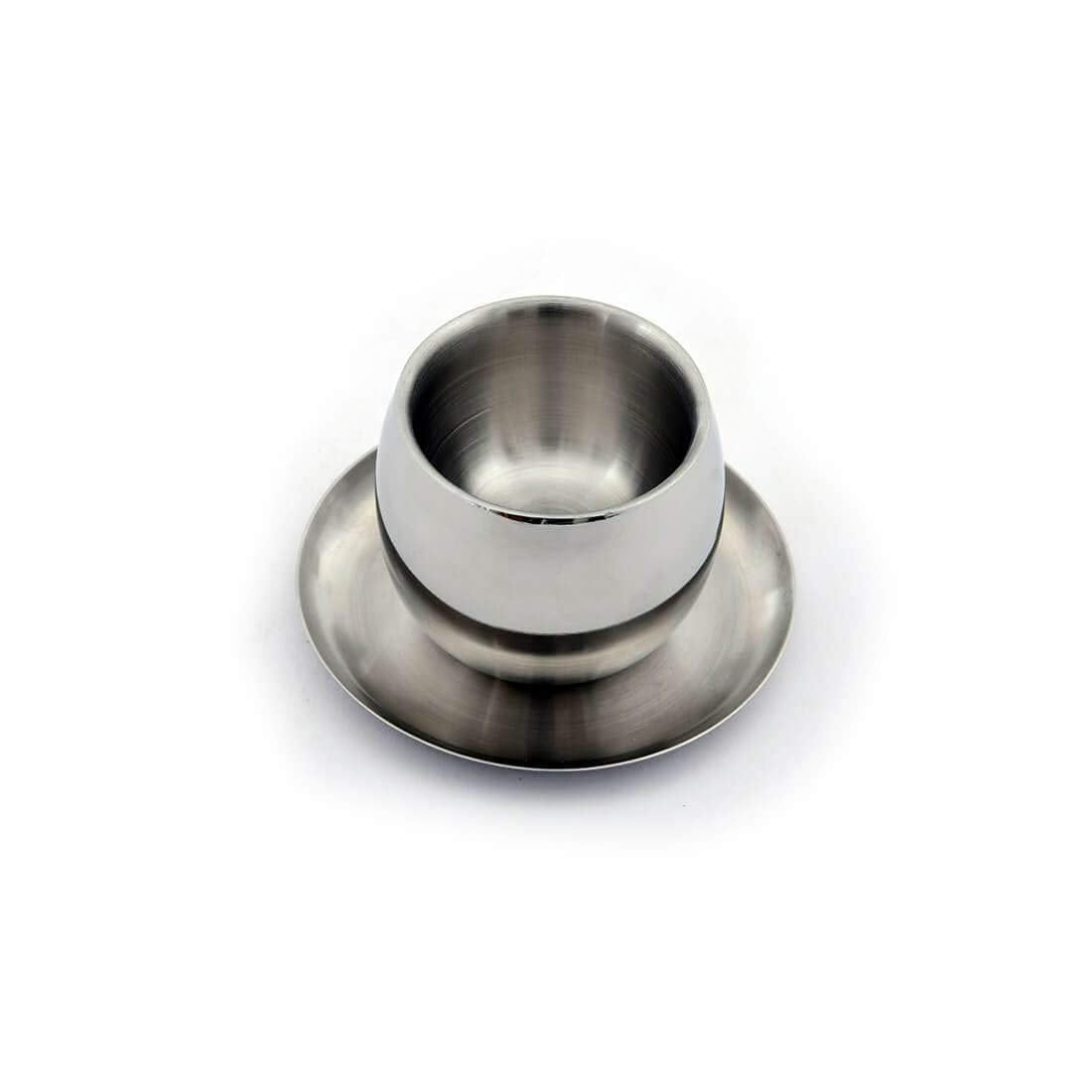 High Grade Stainless Steel Double Wall Cup & Saucer 4 Pcs, Size - 6.7 Cm Each | 4 Double Wall Cup+ 4 Saucer High Grade Stainless Steel Double Wall Cup & Saucer 4 Pcs, Size - 6.7 Cm Each | 4 Double Wall Cup+ 4 Saucer