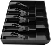 Abs Plastic Cash Drawer Organizer Tray, Cashier Drawer Box With Coin Slot, Bill Counter Cash Box With 5 Bills 4 Coins For Petty Cash Money Storage Box, Colour - Black