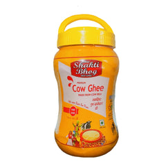 Natural Organic Cow Ghee By Shree Shakti Bhog | Vedic Bilona Method Delicious Danedar A2 Cow Desi Ghee Good For Sweets | (1 Litre) 33.8 Ounce | Tin Pack