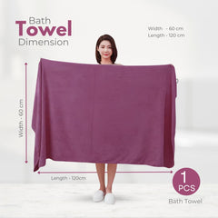 Black Gold The Finer Touch Premium Microfiber Bath Towels 1200 Gsm | Lightweight Ultra-Soft Fade Resistant (Purple) - 3 Pcs