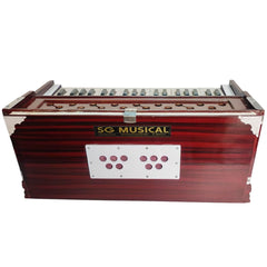 Musical Instrument Harmonium - 7 Stopper, 39 Keys, Double Bellow, Two Reeds (Base- Male), 440v Tunned | Compact & Portable Design