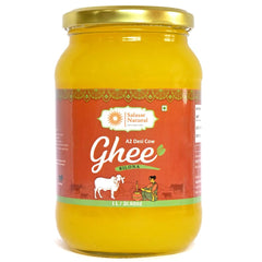 100% Pure A2 Bilona Desi Cow Ghee By Salasar Organic | Bilona Method Curd-Churned Pure Desi Ghee Good For Cooking | (250ml) 8.4 Ounce | Jar Pack