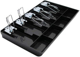 Abs Cash Tray Drawer, 5 Cash & 4 Coin Compartment, Cashier Storage Safe Box | 40.4 X 24 X 3.5 cm, Colour - Black, Material - Abs Plastic