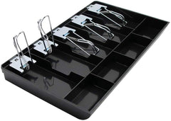 Abs Cash Tray Drawer, 5 Cash & 4 Coin Compartment, Cashier Storage Safe Box | 40.4 X 24 X 3.5 cm, Colour - Black, Material - Abs Plastic