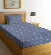 1 Flat Single Bedsheets With 1 Pillow Covers - 60 X 90 Inches, Dark Grey | Summer Breathable & Wrinkle Free | Soft & Luxury Bed Sheet