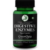 Greenopia Naturals Digestive Enzymes, Vegan Capsules, 500mg Per Capsule With Carbohydrates, And Fibre | 60 Capsules, 100gm 0.2lbs