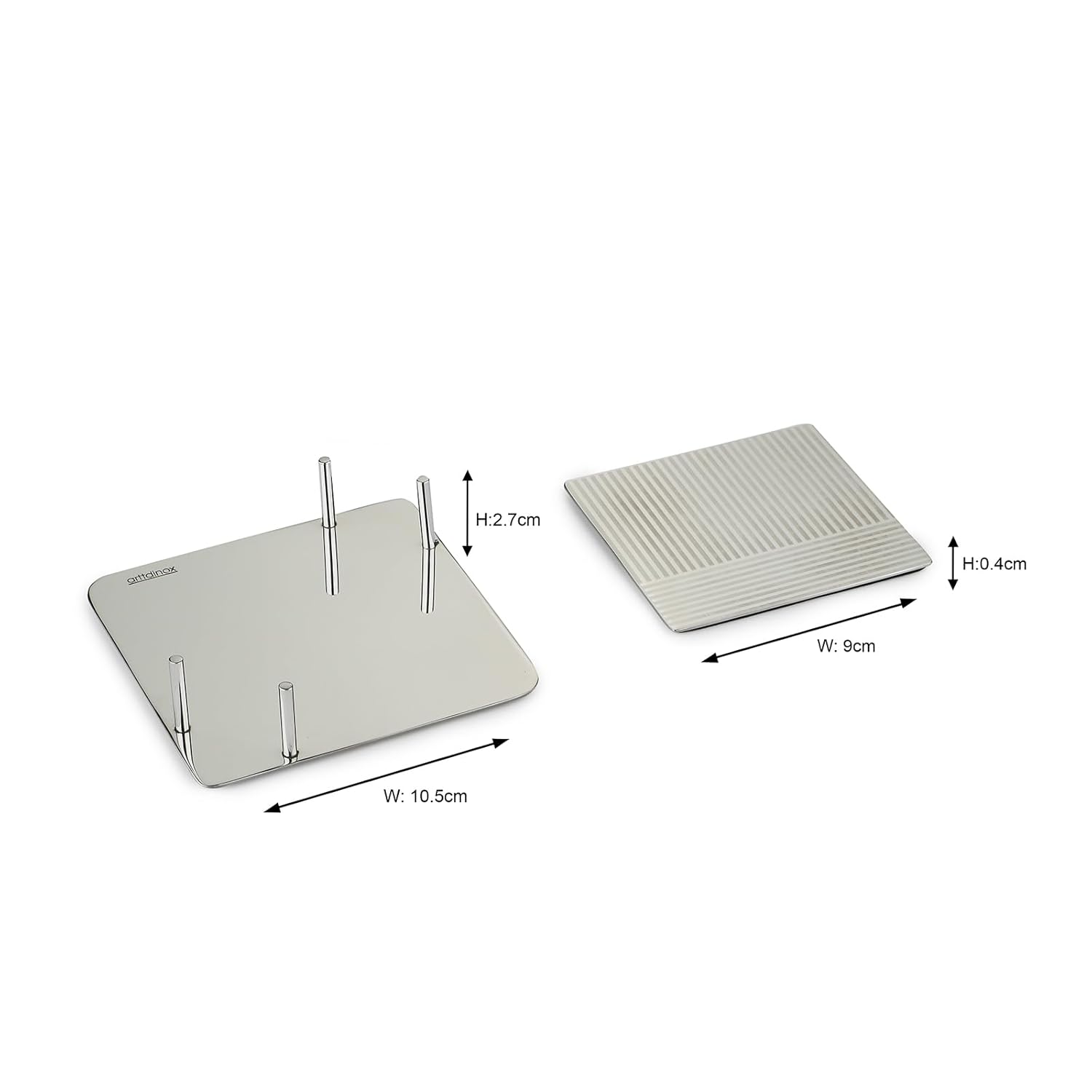 Stainless Steel Designer Square Coaster Pack Of 6, Chrome | Corporate Gifting For Diwali - Drink Glass Holder For Home, Counters Kitchen | Geometric Patterns - Serve Ware, Dinnerware & Tableware Stainless Steel Designer Square Coaster Pack Of 6, Chrome | Corporate Gifting For Diwali - Drink Glass Holder For Home, Counters Kitchen | Geometric Patterns - Serve Ware, Dinnerware & Tableware