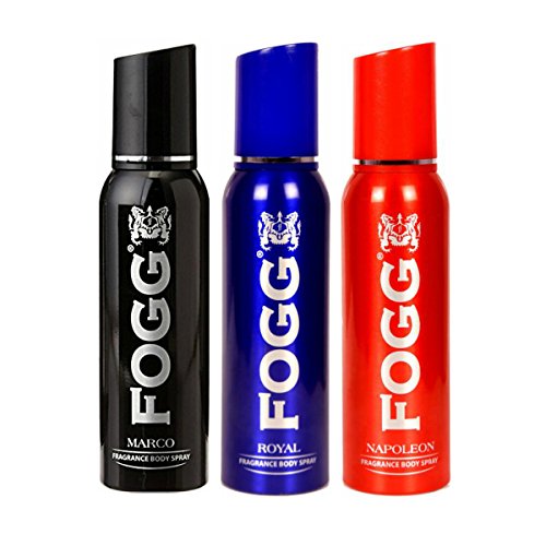 Fogg Marco + Royal + Napoleon Deodorant Body Spray For Men 120ml Each 4 Fl.oz. | Long Lasting No Gas Fragrance Fogg Marco + Royal + Napoleon Deodorant Body Spray For Men 120ml Each 4 Fl.oz. | Long Lasting No Gas Fragrance