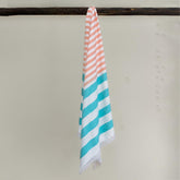 Mush Extra Large Cabana Style 100% Bamboo Bath Towel 250 Gsm, | Ultra Soft, Feather-Light & Quick Dry Travel Towel - Xl Size (Peach & Turquoise)