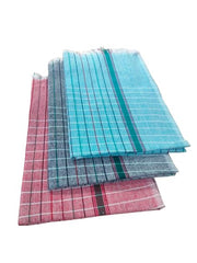 Ayus Cotton Bath Towel 600 Gsm (Lavender, Red, Sky & Blue)- Set Of 3