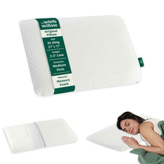 Thin Pillow For Sleeping, Orthopedic Cervical Pillow - XL King Size - 2.5 Inch | Slim Memory Foam Pillow, Slim Aid Pillow For Neck & Shoulder Pain Relief | Medium Firm - Pack Of 1