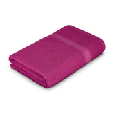 Welspun Alpha Cotton Large Bath Towel Soft & Absorbent 500 Gsm (Dobby - Raspberry)